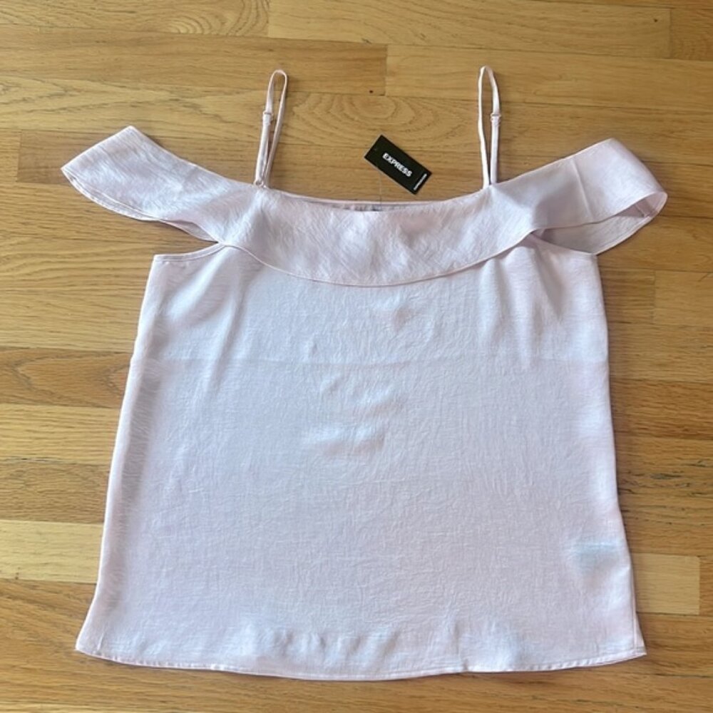 New Express Gorgeous Pink Blush Silky Tank Top Size Medium